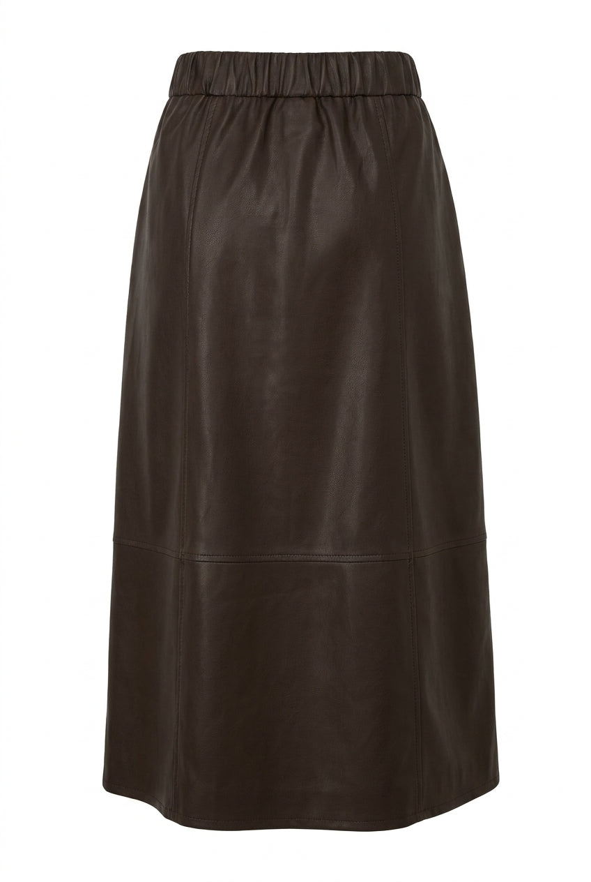 Notyz Casablanca Leather Skirt 11132 Espresso