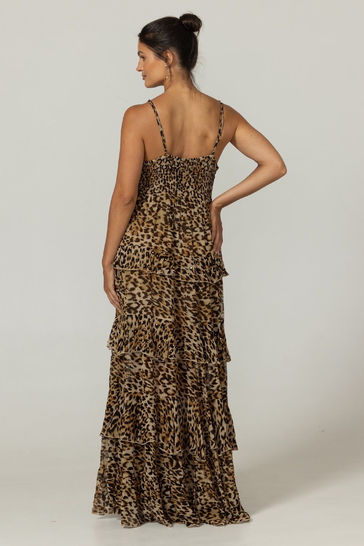 Miss June Kasia Long Dress Leopard