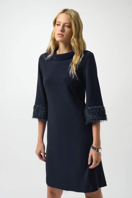 Joseph Ribkoff Silky Knit & Novelty A-Line Dress Blå 253054
