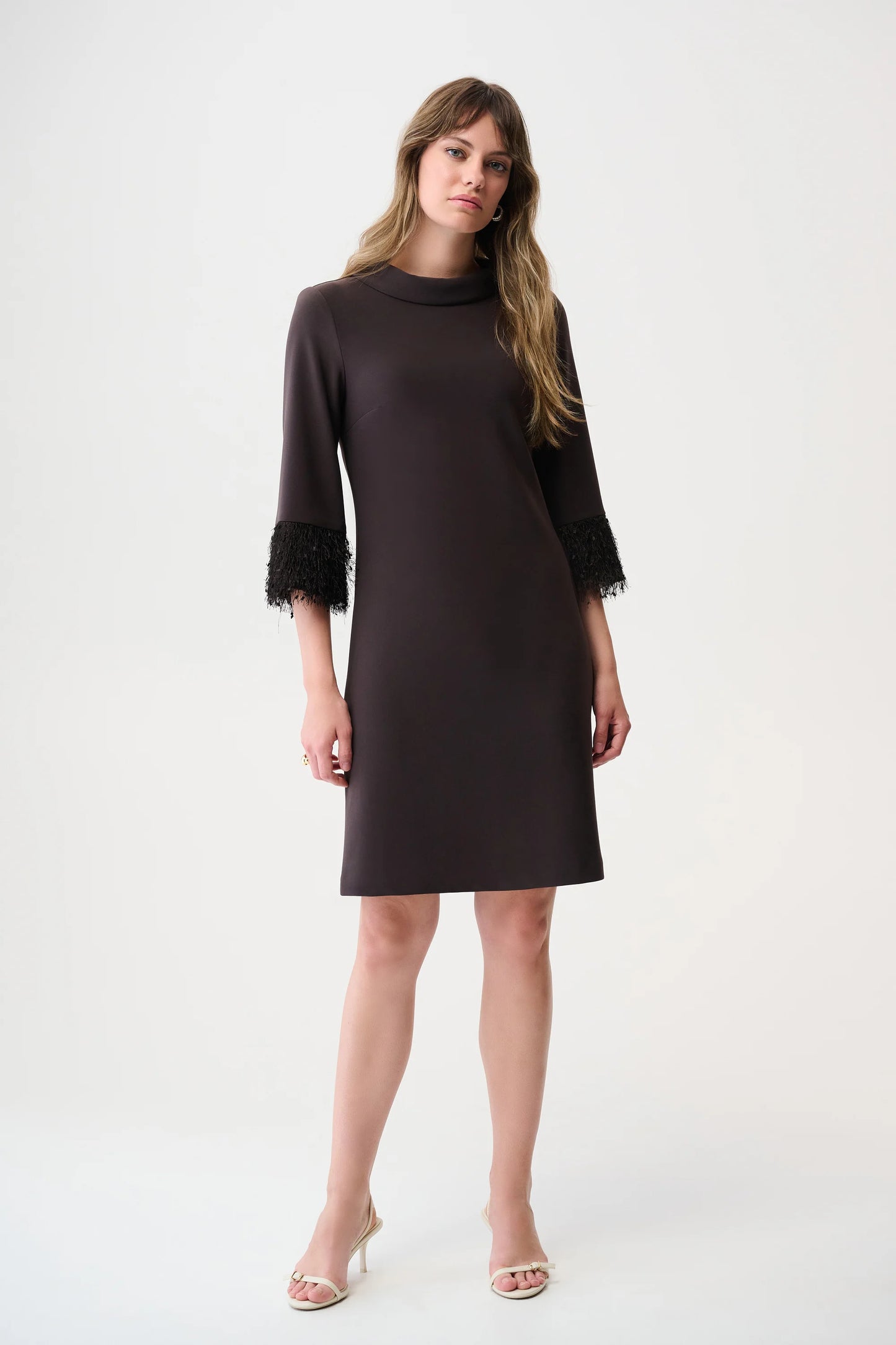 Joseph Ribkoff Silky Knit & Novelty A-Line Dress Brun 253054