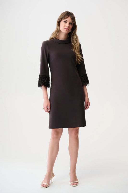 Joseph Ribkoff Silky Knit & Novelty A-Line Dress Brun 253054