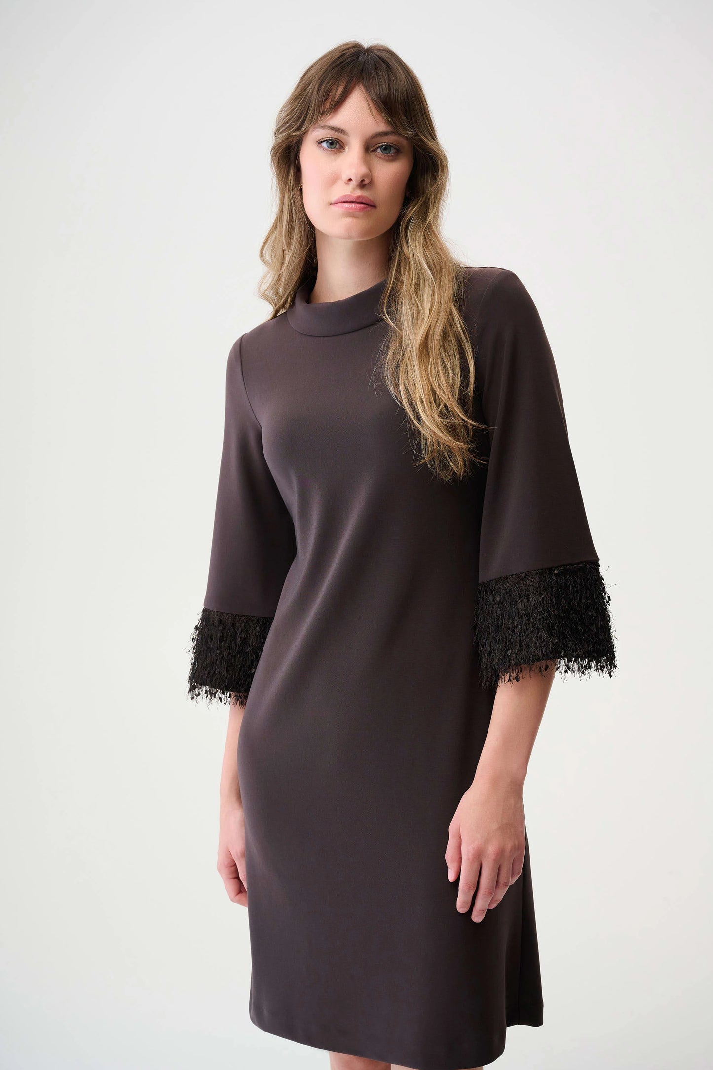 Joseph Ribkoff Silky Knit & Novelty A-Line Dress Brun 253054