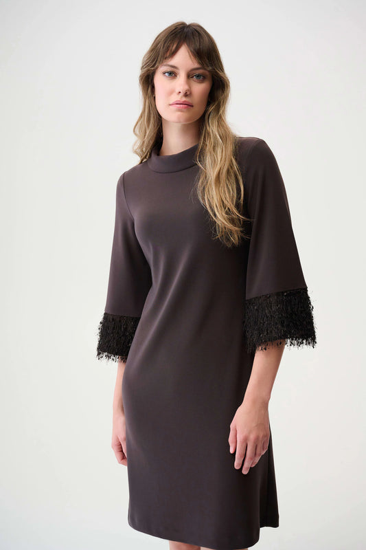 Joseph Ribkoff Silky Knit & Novelty A-Line Dress Brun 253054