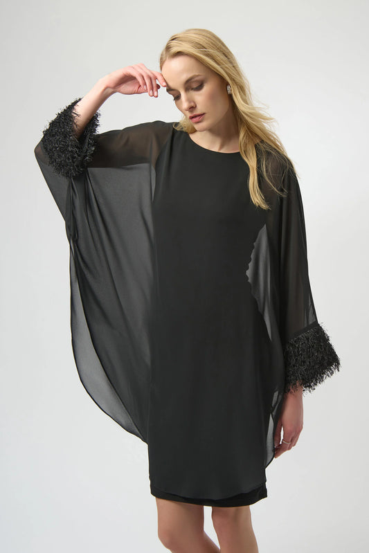 Joseph Ribkoff Silky Knit & Chiffon Layered Dress