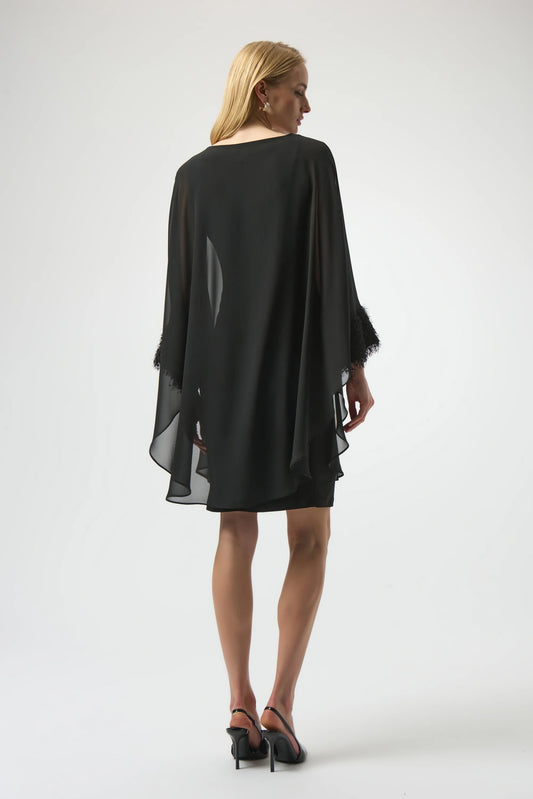 Joseph Ribkoff Silky Knit & Chiffon Layered Dress