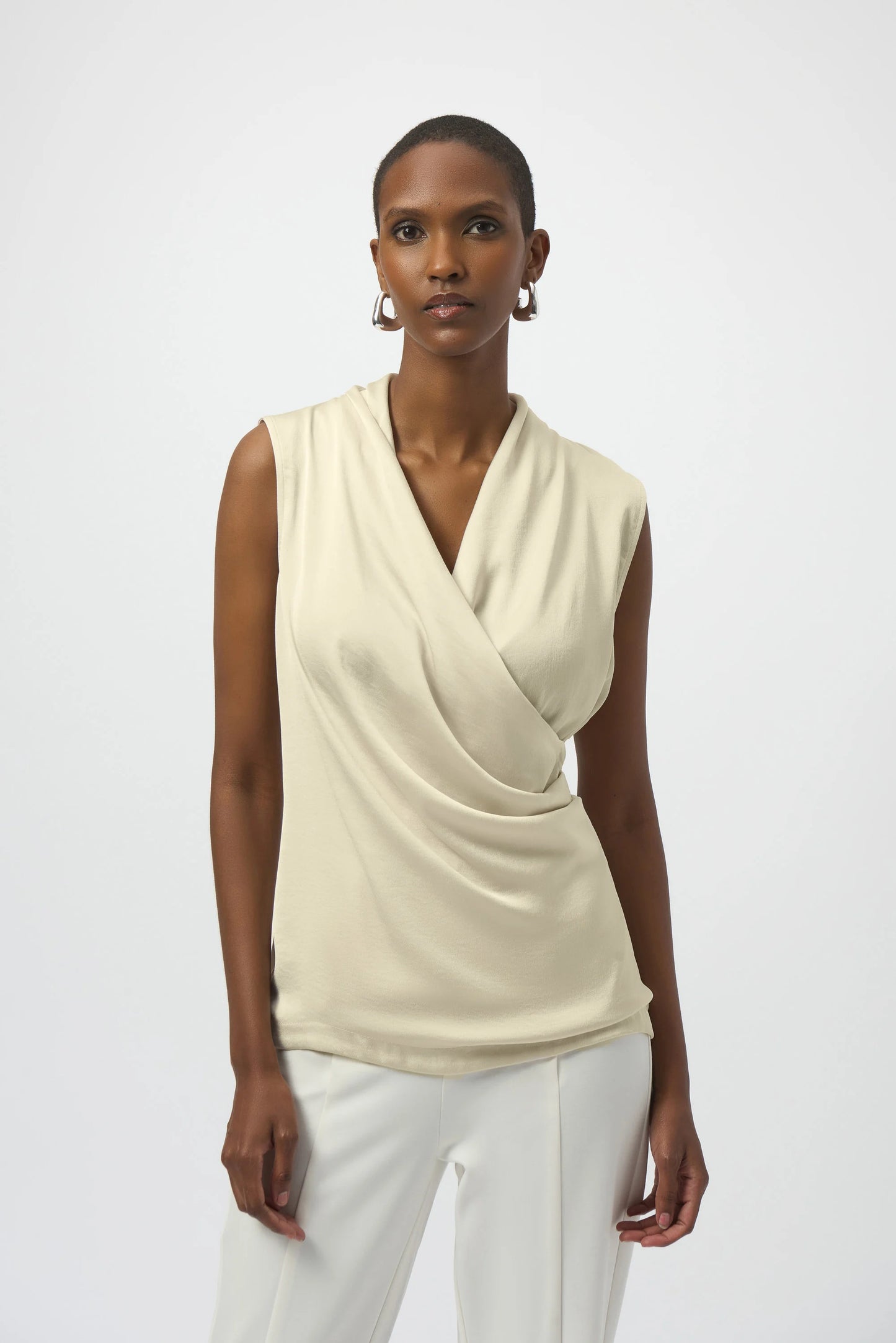 Joseph Ribkoff Satin & Silky Knit Topp Cream