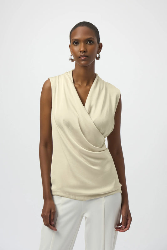 Joseph Ribkoff Satin & Silky Knit Topp Cream