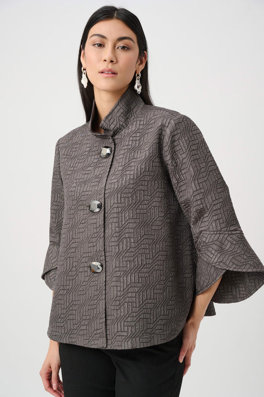 Joseph Ribkoff Geometric Jacquard Trapeze Jacket - 263152