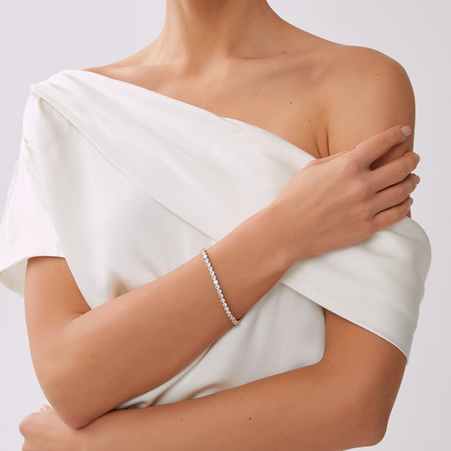 ByJolima Celine Tennisbracelet, Crystal Gold
