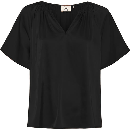 Isay Steff Kortermet Bluse Black