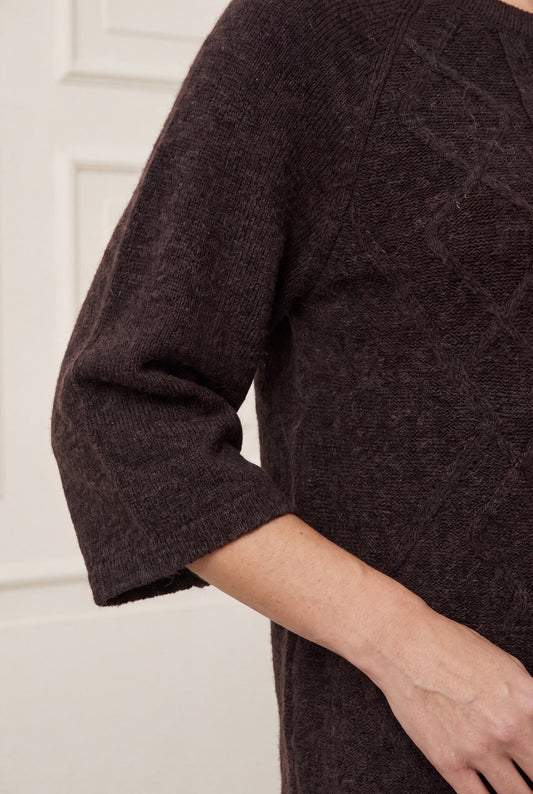 Isay Anna Short Sleeve Pullover - Mørk Brun