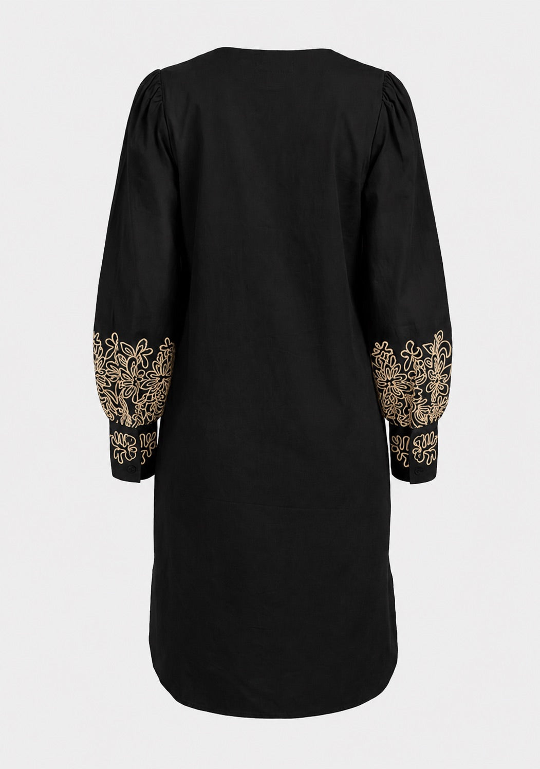 Isay Sigga Embroidery Dress Black w/Sand Embroidery