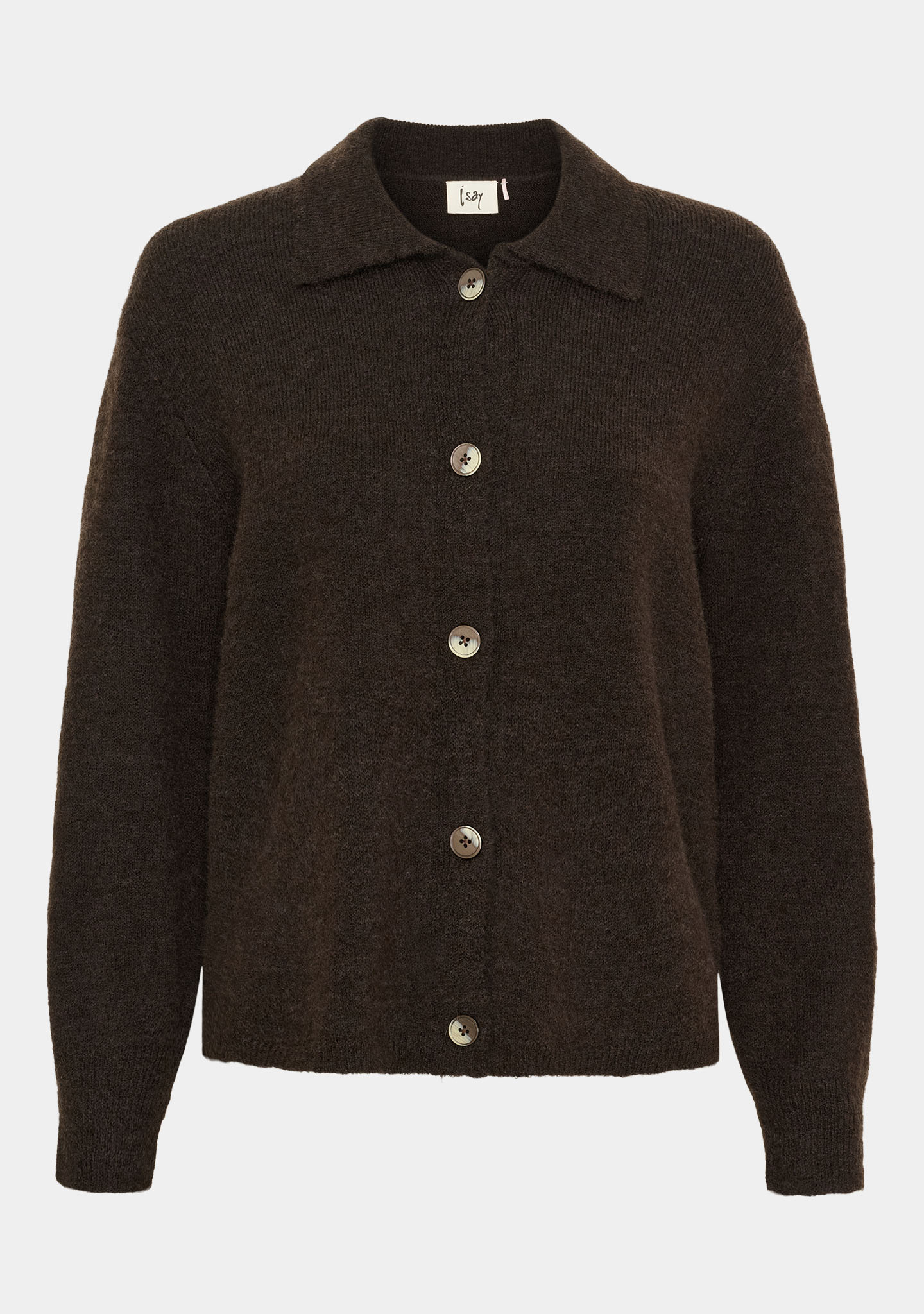 Isay Anna Colar Cardigan Brown