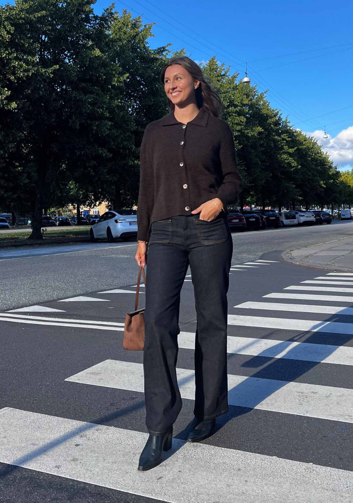 Isay Anna Colar Cardigan Brown