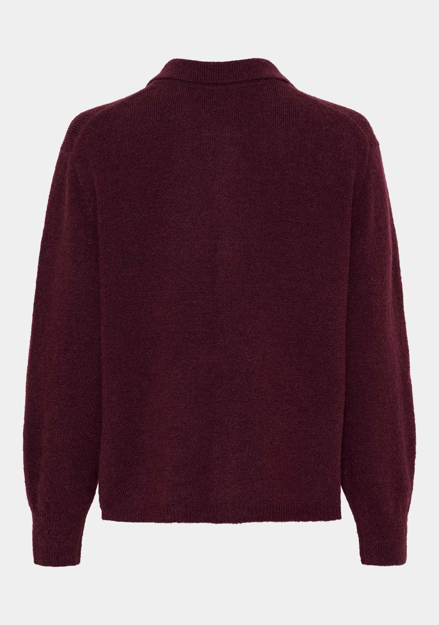 Isay Anna Colar Cardigan Wine