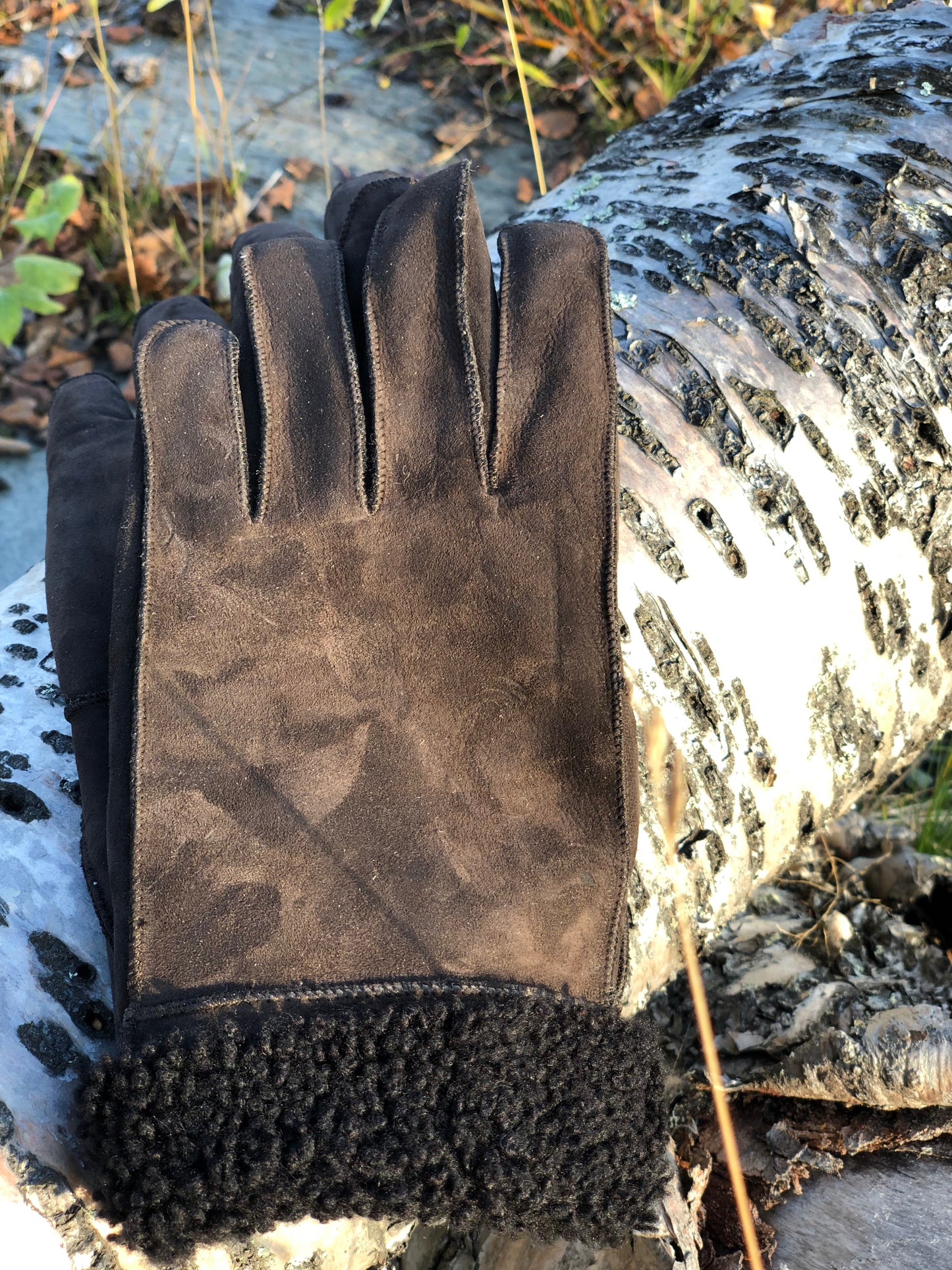 Hansker Semsket Lammeskinn Brun