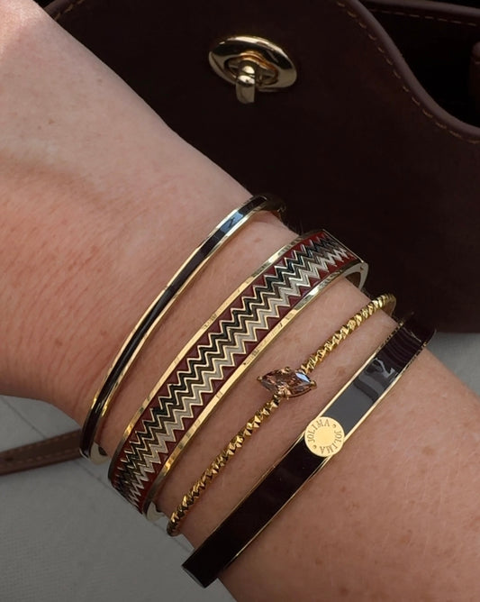 ByJolima Poppy Mini Bangle Wine Gold