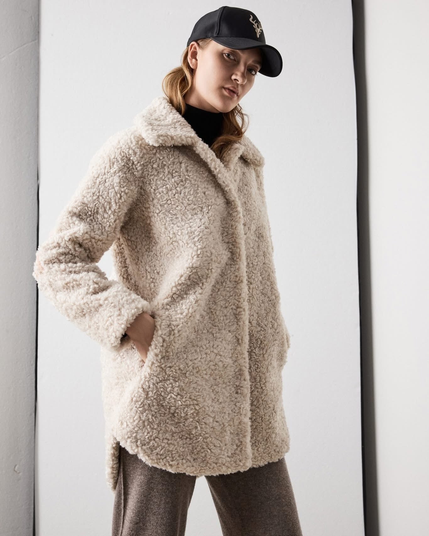 Notyz Fake Fur Jakke Beige