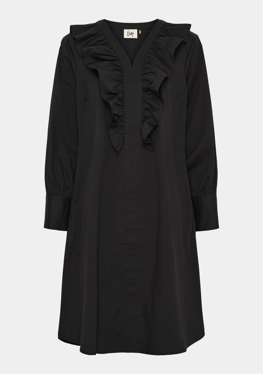 Isay Sigga V- Flounce Dress Black