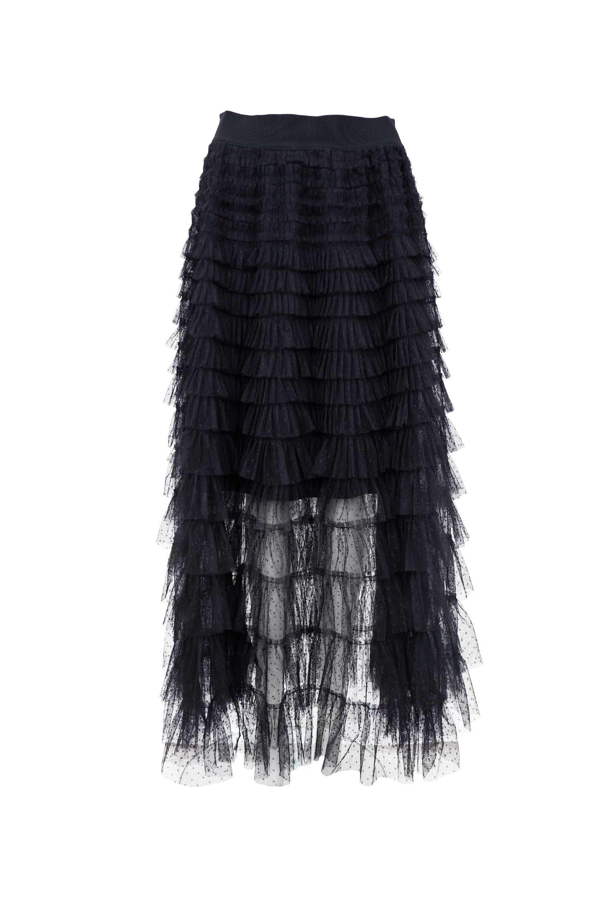 Black Colour Angelina Mesh Skjørt Black