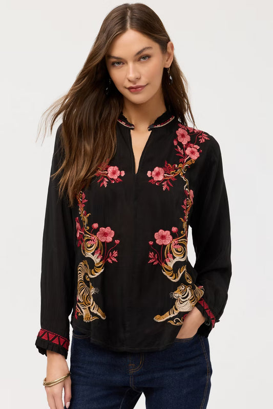Johnny Was Simone Blouse Black