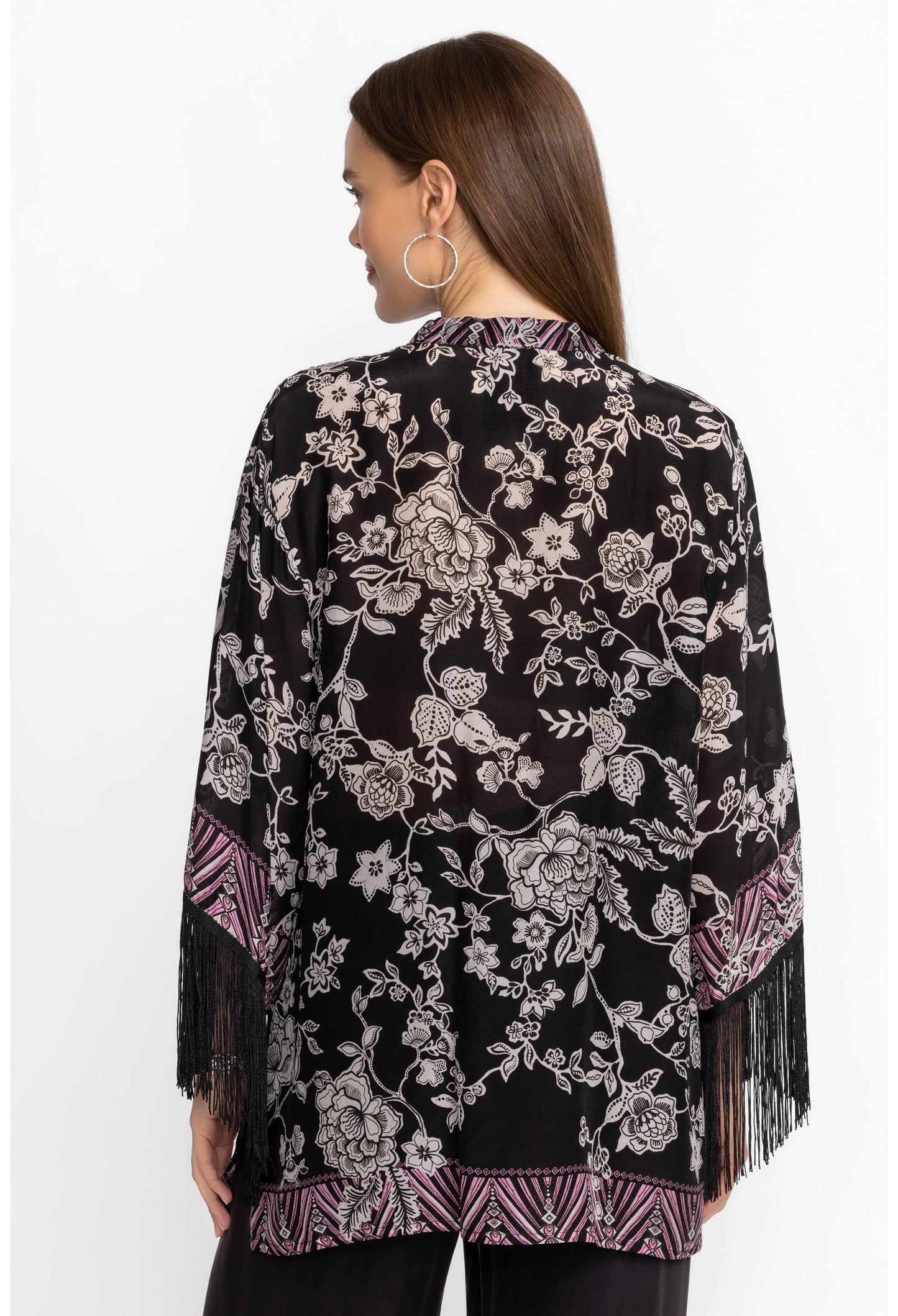 Johnny Was Edina Fringe Blouse Black