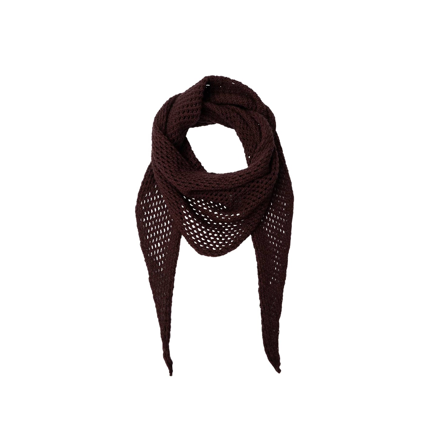 Black Colour Gale Knitted Cotton Scarf Coffee