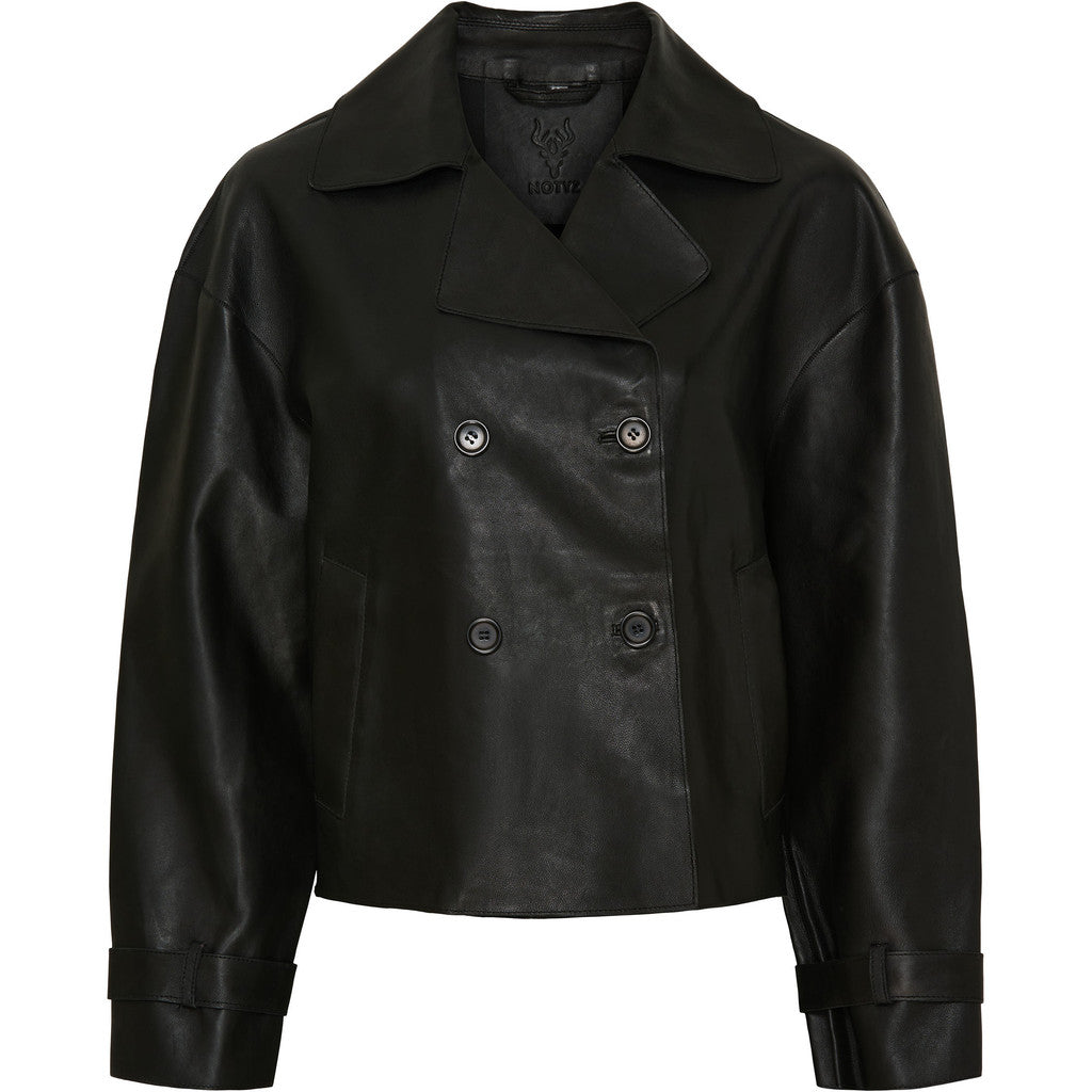 Notyz short Leather Jacket Black