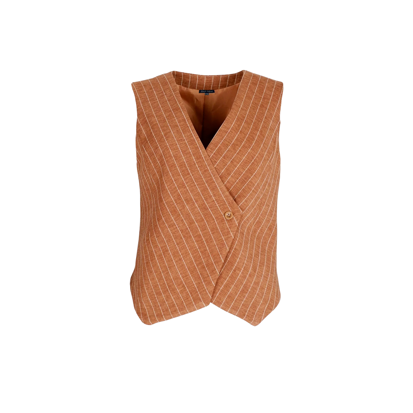 Black Colour Chicago Vest Camel Stripe
