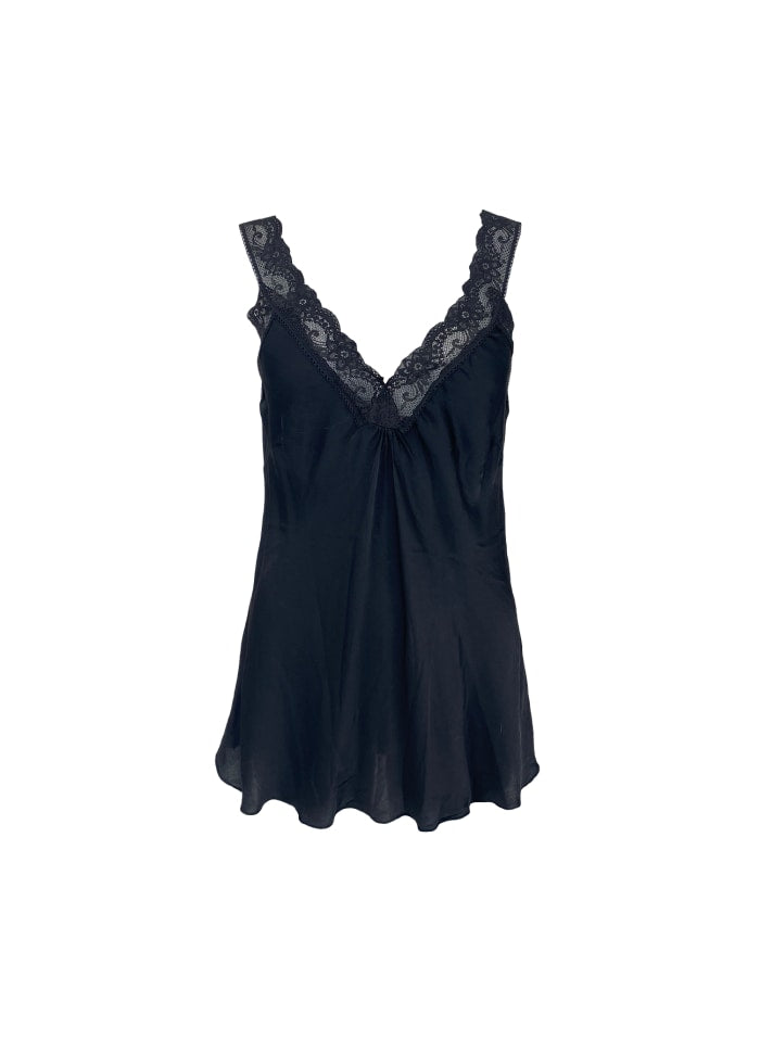 Black Colour Bea Lace Topp Black
