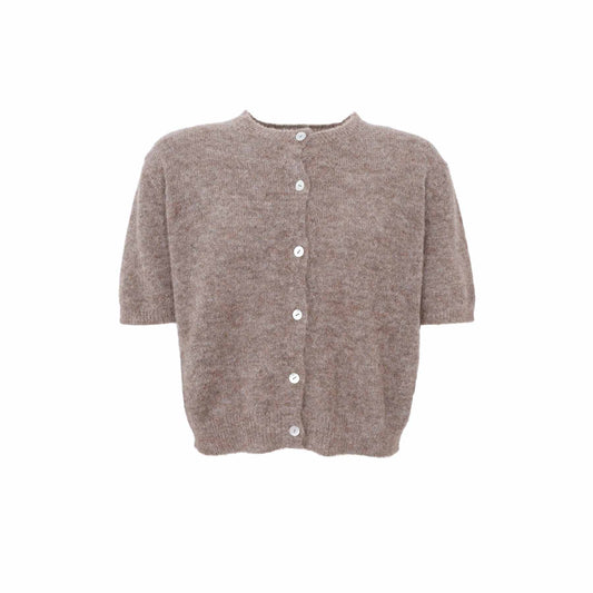 Black Colour Dell SS Cardigan Taupe