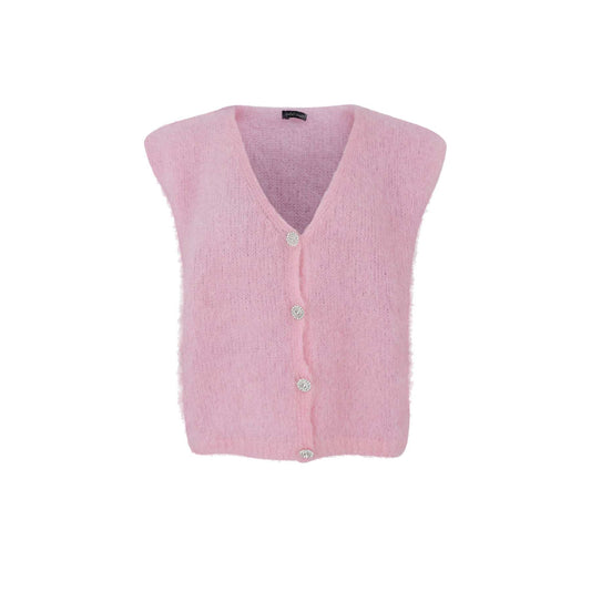 Black Colour Bjoerk Strikkevest Rosa