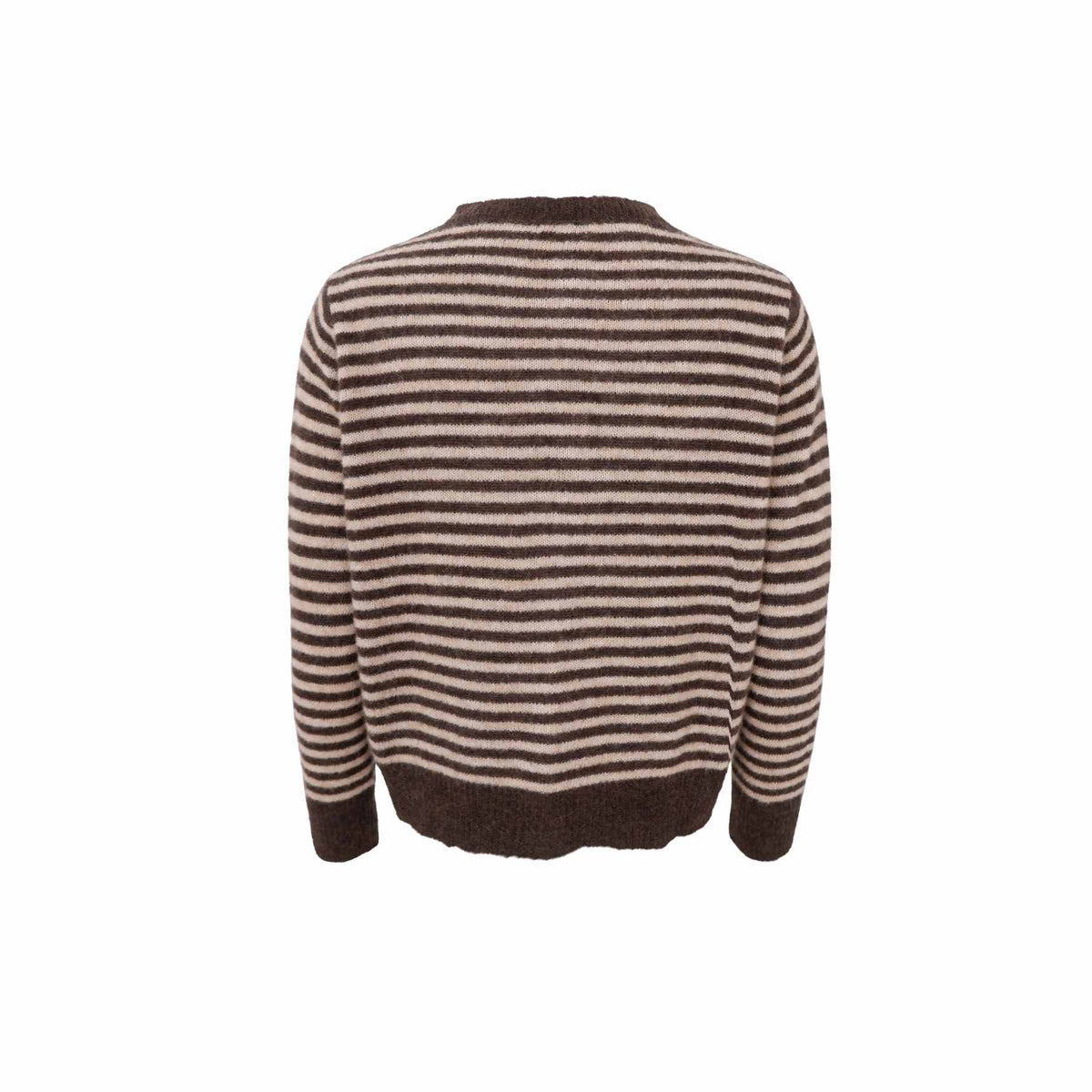 Black Colour Dell Striped Knit Cardigan Coffee