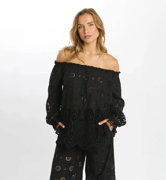 Miss June Opaline Bluse Sort