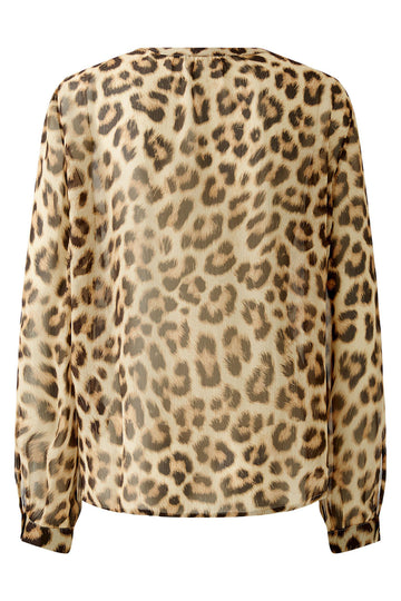 Oui Blouse Leo Camel Grey