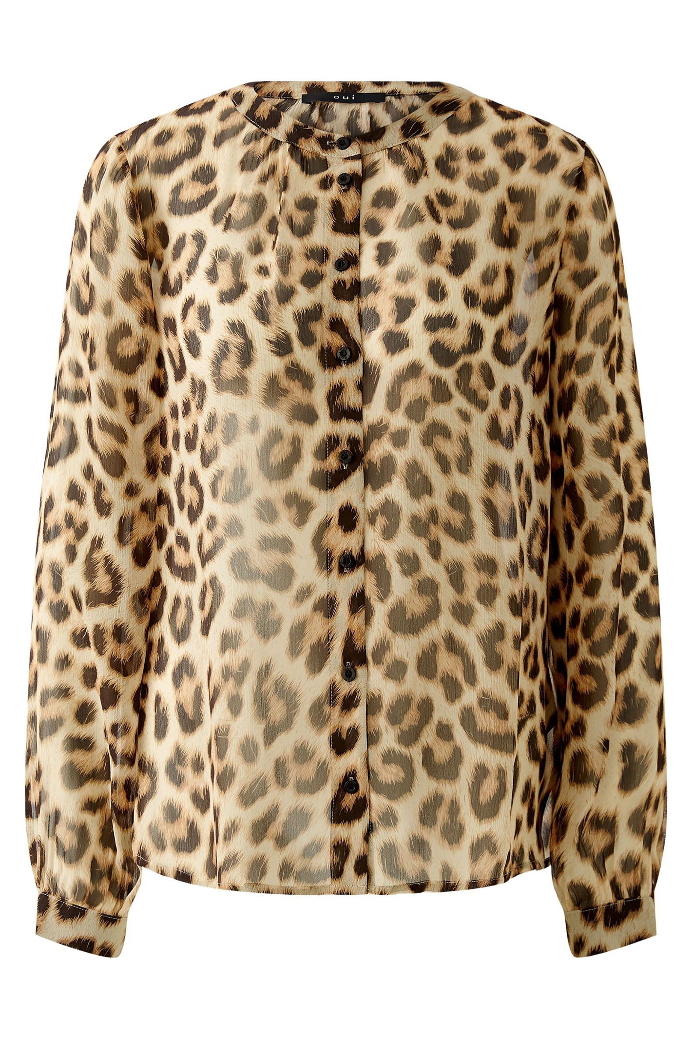 Oui Blouse Leo Camel Grey