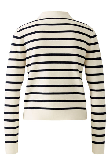 Oui Cardigan 91785 White Blue