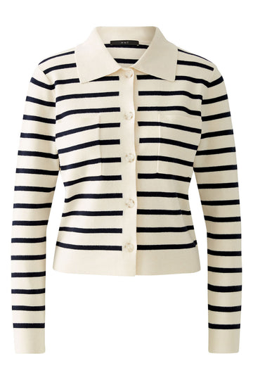 Oui Cardigan 91785 White Blue