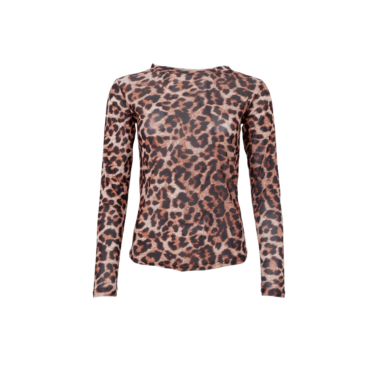 Black Colour Annie Mesh Bluse - Leopard