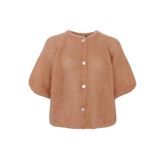 Black Colour Bjoerk Patent Knit Cardigan Camel – produktbilde 2
