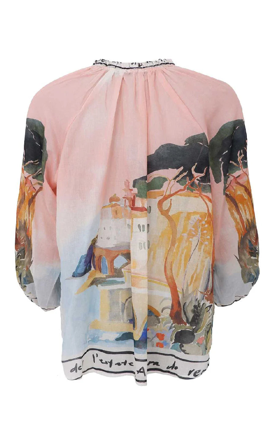 Black Colour Riviera Rose Bluse