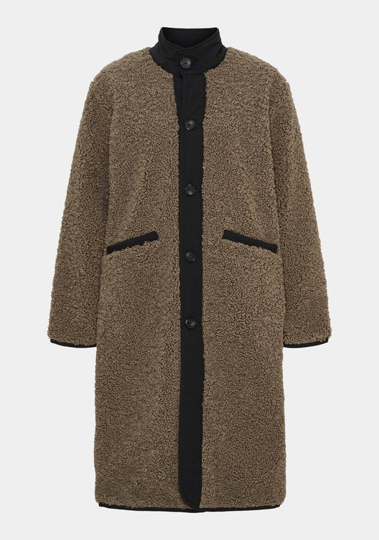 Isay Jenka Reversible Coat Taupe