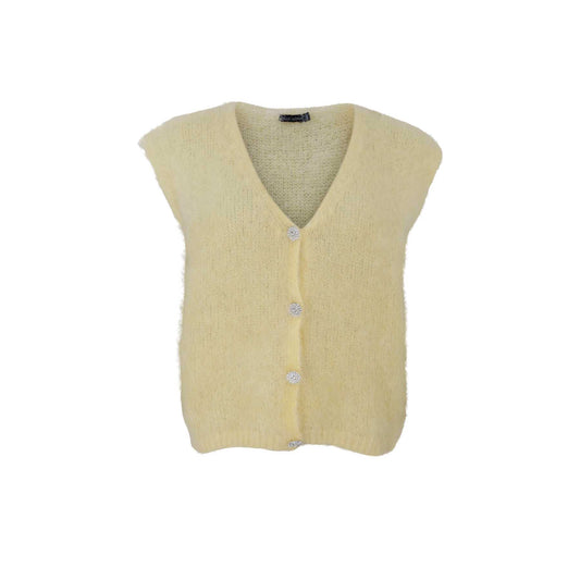 Black Colour Bjoerk Strikkevest Yellow