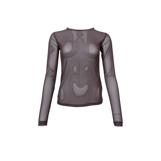 Black Colour Annie Mesh Bluse - Mørk brun