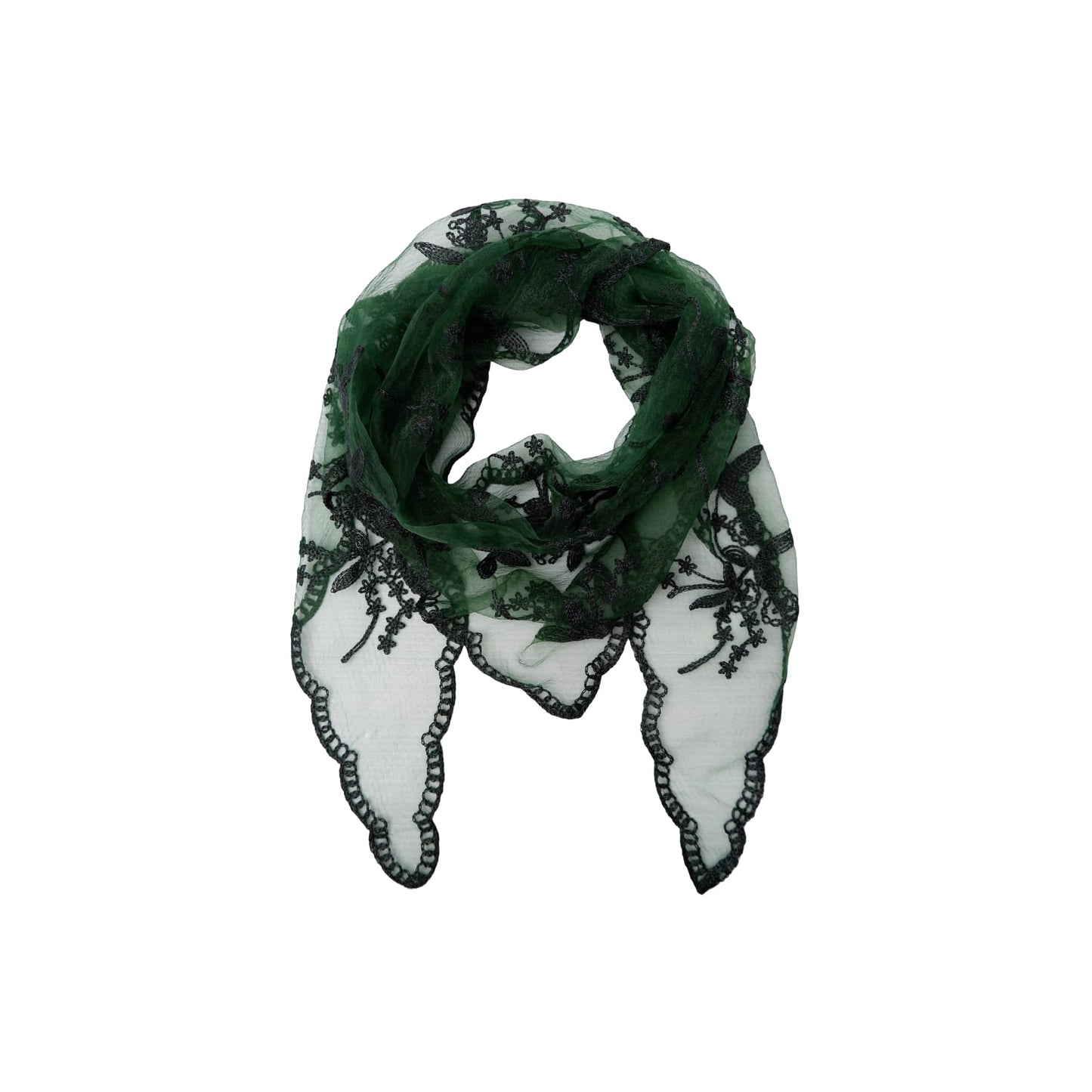 Black Colour Miriana Triangle Lace Scarf