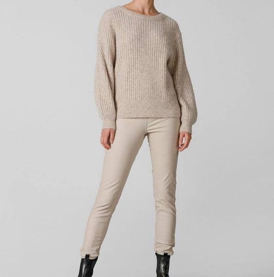 Knit-ted Vegansk Skinnbukse Amber Sand