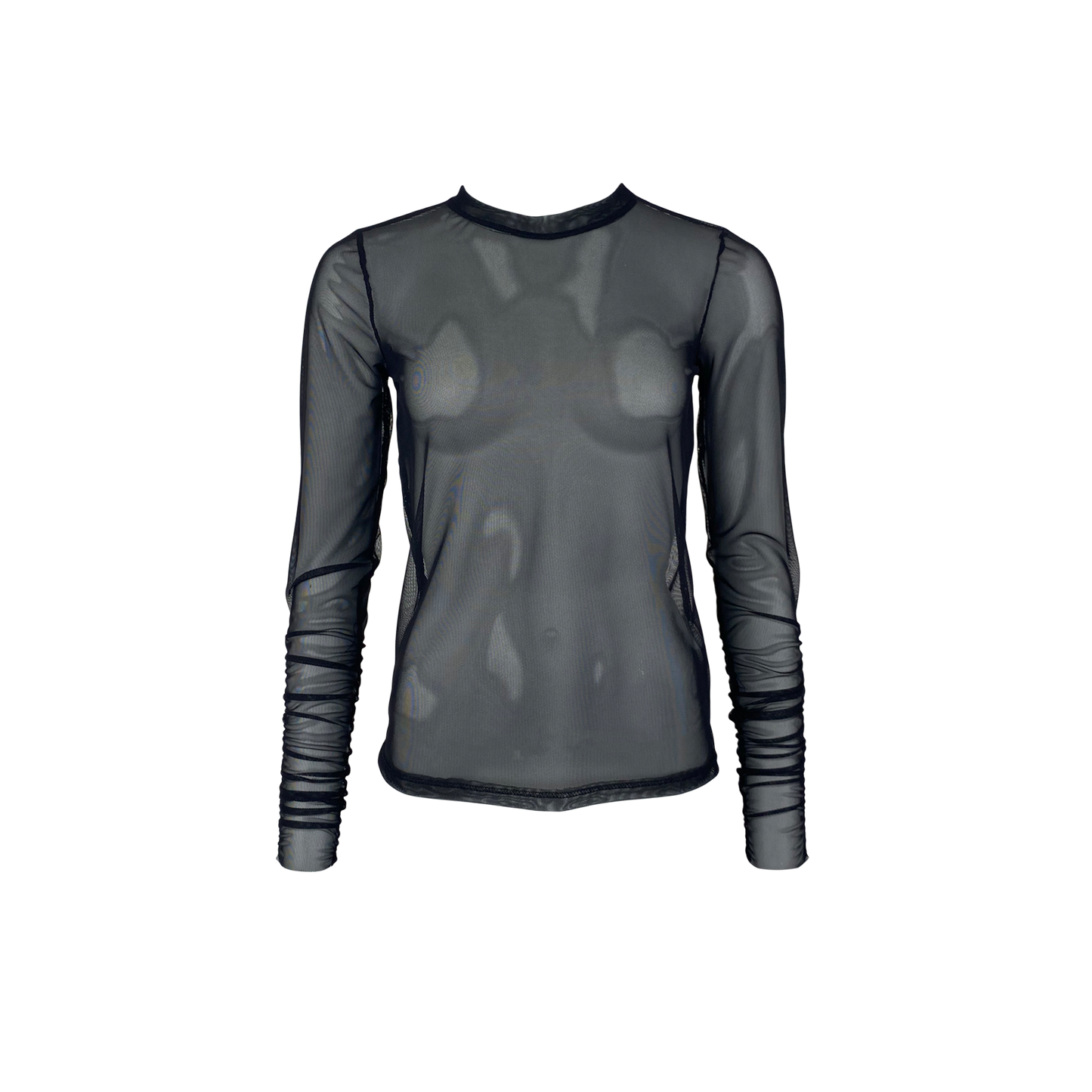 Black Colour Pisa Mesh Blouse Black