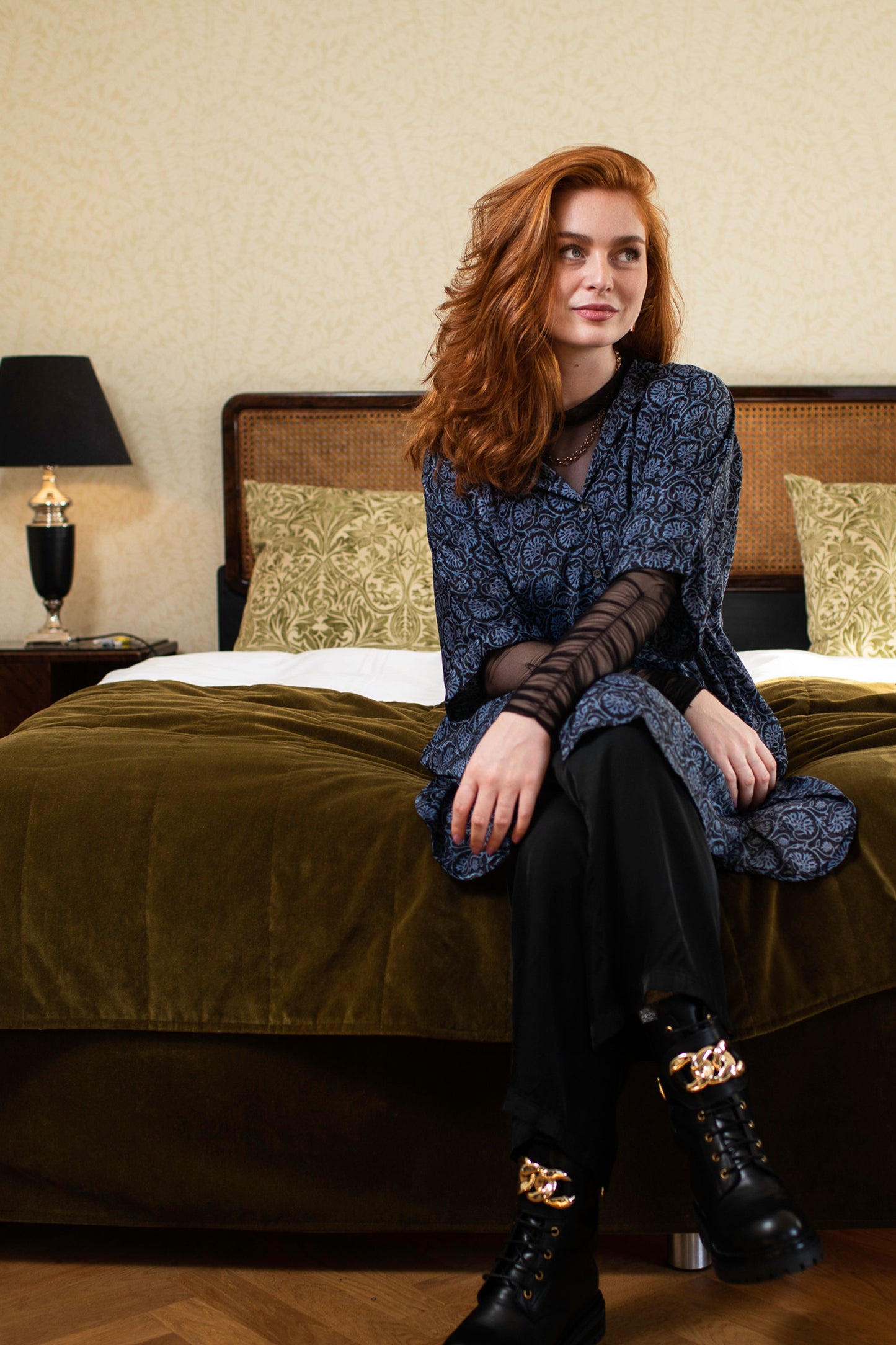 Black Colour Pisa Mesh Blouse Black