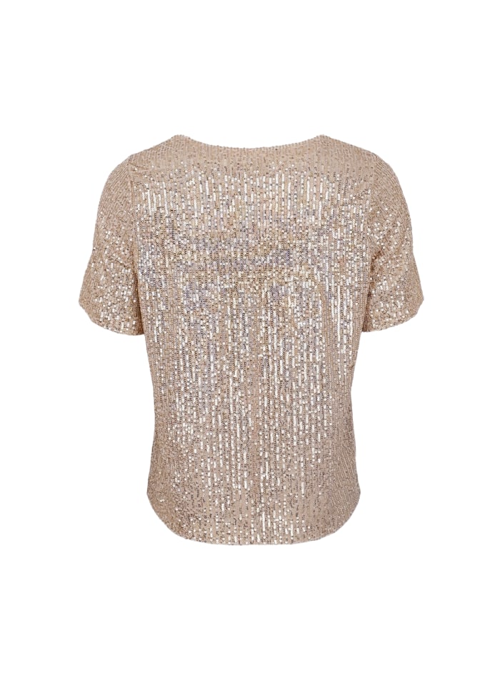 Glam Sequin Blouse Gold
