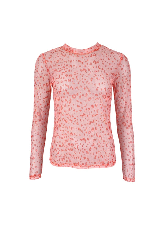 Black Colour Florence Mesh Bluse Coral
